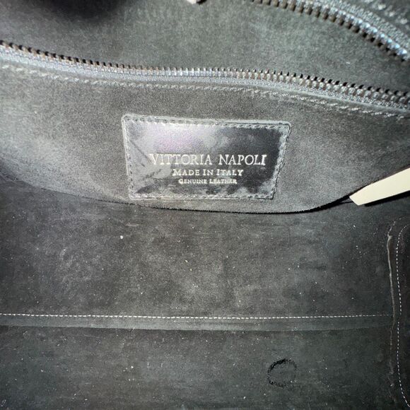 Vittoria Napoli Color-block Tote Bag Leather Made in Italy - Picture 10 of 11